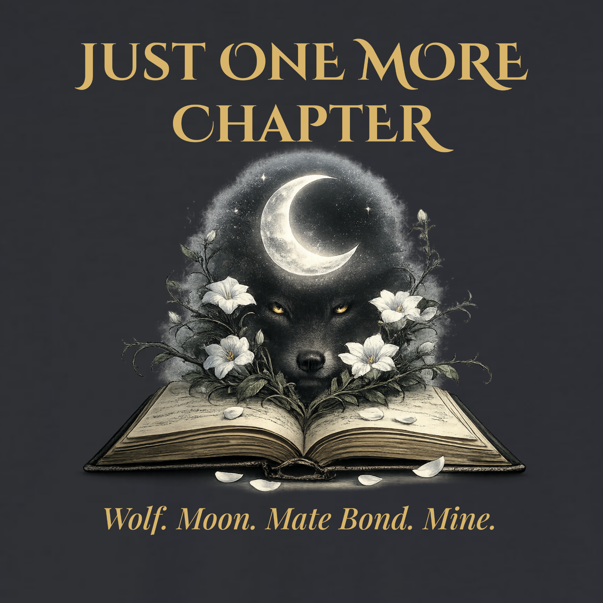 Just One More Chapterâ„¢ | Wolf. Moon. Mate Bond. Mine. | Tee - Image 2